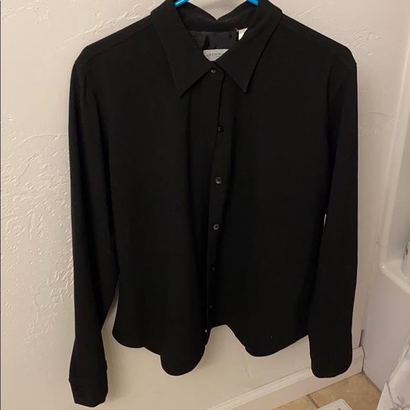 Size large Liz Claiborne black button down shirt - Picture 1 of 3